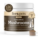 Fera Pets Mushroom Supplement for Dogs & Cats with Turkey Tail - USDA Organik - Bilişsel ve Immune Desteği - Sağlıklı Bir Gut - Toz - 120 Scoops