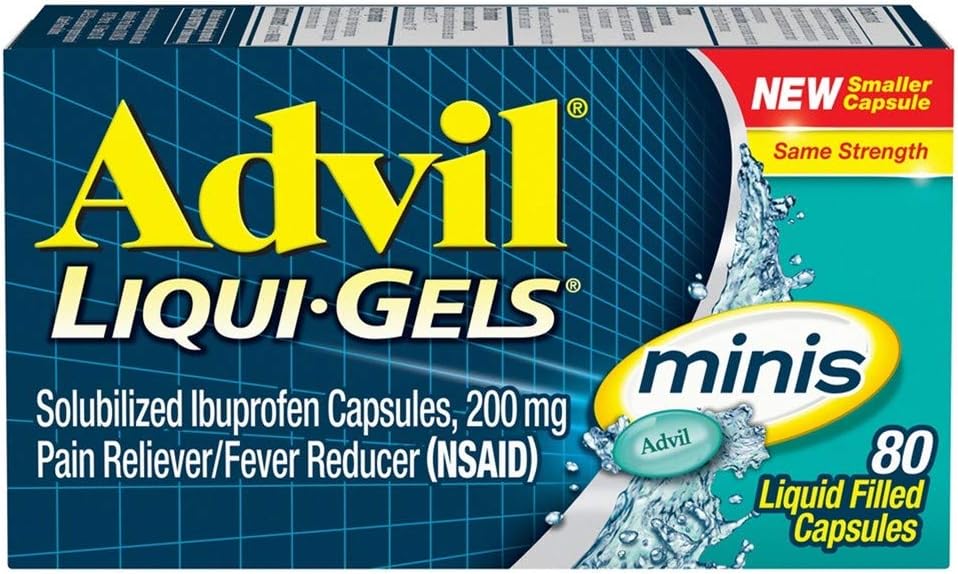 Advil Liqui-Gels Minis, 80 Capsules Per Bottle (5 Bottles)