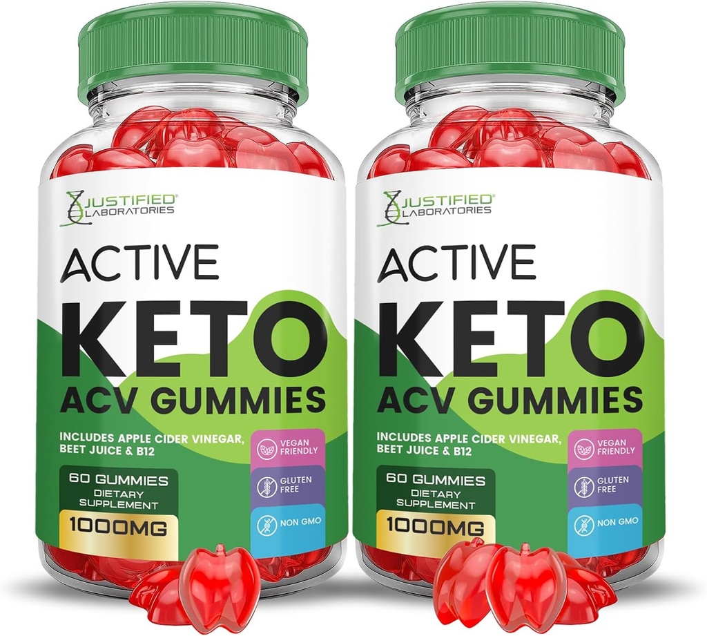 (2 Pack) Active Keto ACV Gummies Advanced Formula 1000MG ActiveKeto Keto Gummies Apple Cider Vinegar Formula B12 Vegan Non GMO 120 Gummys