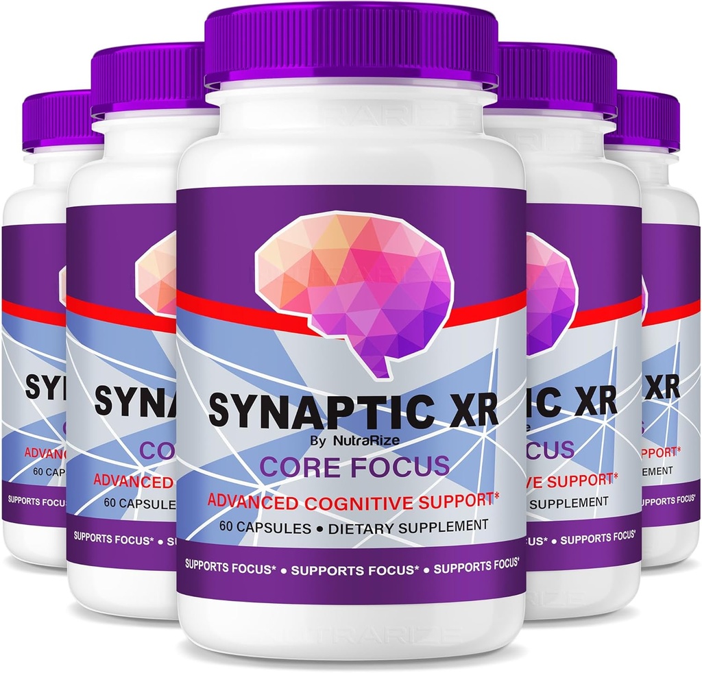 NutraRize (5 Pack) Synaptic XR - Günlük Destek Kapsülleri Focus, Sharpness ve Her Gün Performansı için Dengeli Bir Ödevü (300 Capsules)