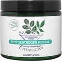 Vitanica Phytoestrogen Herbal Non-GMO PMS, Menopause Relief Supplement for Women, Hormon Balance, Night Sweats & Hot Flash Relief, Soy Isoflavones, Vegan, Toz 8 Oz (Phytoestrogen Herbal Pro Logo)