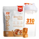 310 Beslenme All-in-One Mealchange Shake Toz w/Shaker Cup Start Kit - Yüksek Protein Fiber Rich Vegan Superfood - Sugar-Free, Keto & Paleo Friendly, Low Carb - Caramel Sundae 14 srv