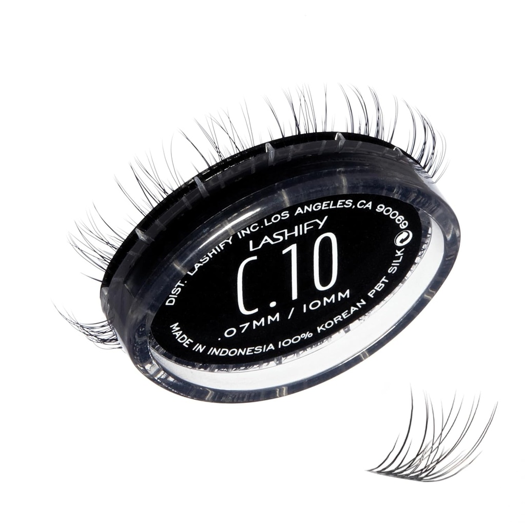 Lashify Curl 10mm Gossamer DIY Eyelash Refill, Black, Easy Fake Eyelashes for a Natural Look