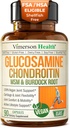 Glucosamine Chondroitin MSM – Glucosamine Sulfate 1500 mg, Chondroitin ve MSM ile Kadınlar ve Erkekler için Ortak Destek Tamamı – Ortak Sağlık ve Flexability – 90 Capsules, Vegan