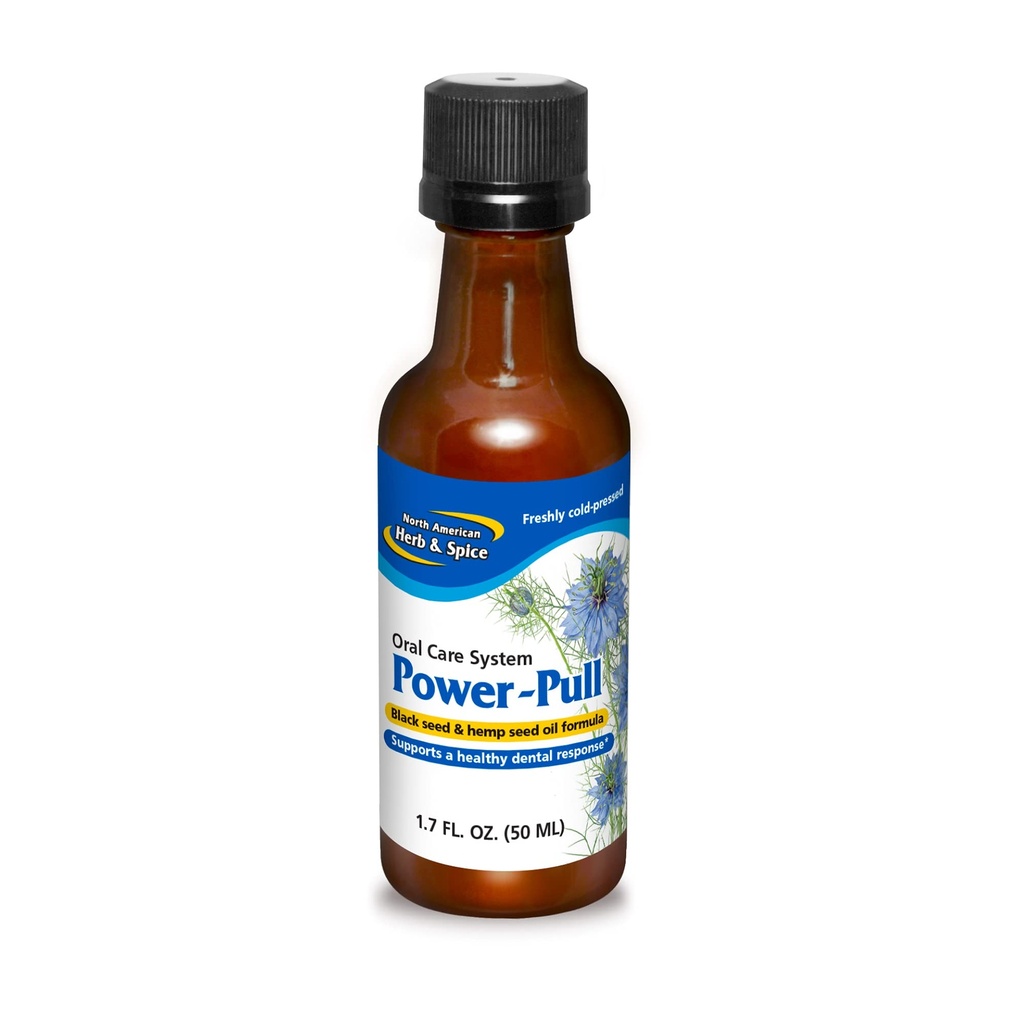 Kuzey Amerika Herb & Spice Power-Pull - 1.7 fl oz - Siyah Tohum ve Hemp Tohum Yağı ile Oral Bakım Sistemi - Gum & Diş Sağlığı - Non-GMO - 48 Hizmet
