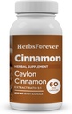 Herbsforever Ceylon Cinnamon Capsules Genel Wellness Desteği Tamam Yüksek Potency 800 Mg Extract 60 Vege Capsules