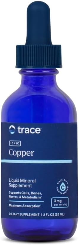 Trace Minerals Ionic Copper - Bone & Energy support Supplement - Copper Supplement to Support Enzymatic References - Liquid Supplement to Aid Healthy Connective Tissus - 2 fl oz (Σχετικά με 48 υπηρεσίες)
