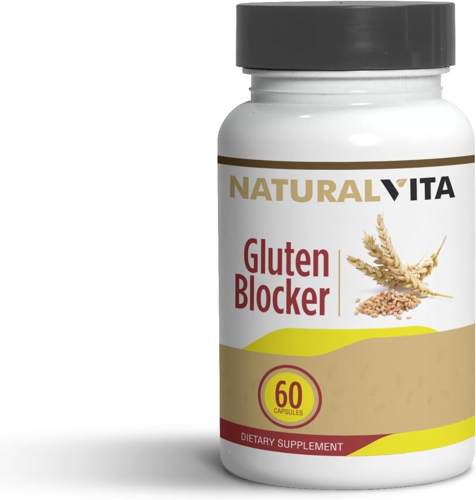 Gluten Blocker, 60 Capsules, Enzyme Mix for Food intolerance, Digest wih Ease, Fast Relief.