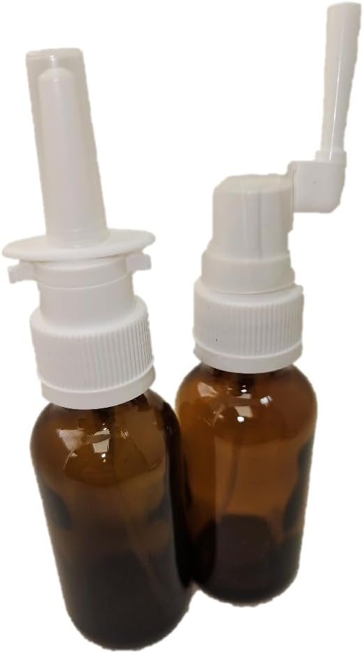 Amber Glass Empty Nasal και στοματικό ψεκαστήρα για κολλοειδές ασήμι και ορός Εφαρμογές, Empty 30ml (1oz) 2-πακέτο