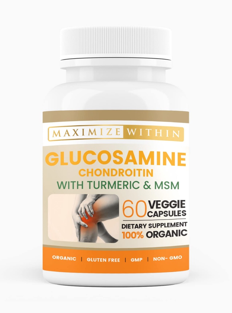 Glucosamine Chondroitin with Turmeric & MSM – Hareketlilik ve Flexability Support – 60 Veggie Capsules