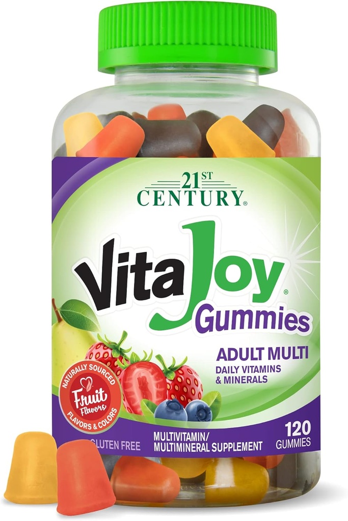 21. Yüzyıl Vitajoy vitamin meyve lezzetleri, Cherry ve Strawberry, 120 Kont