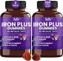 Yetişkinler (Kadınlar, Erkekler) ve Çocuklar için Demir Gummies Supplements - Grape Flavor- Supports Anemia, Energy and Focus Levels - 200 Countpe