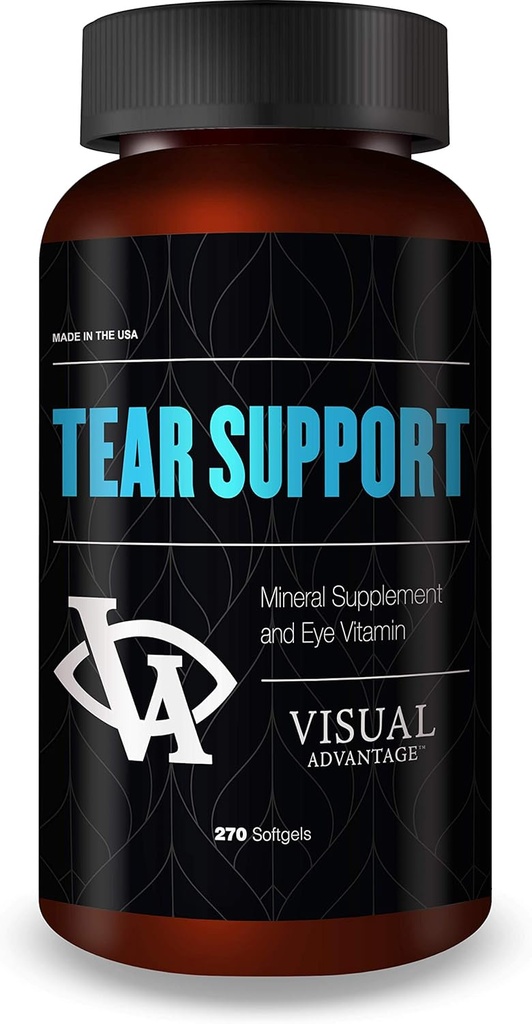 Tear Support Eye Vitamins for Kuru Eyes - 3-Month Supply, 270 Softgels - Supports Eye Moisture & Pumpion, Omega-3, Gluten-Free, Non-GMOMO