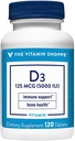 Η βιταμίνη Shoppe βιταμίνη D3 5000IU Softgel, υποστηρίζει την υγεία των οστών και του ανοσοποιητικού, βοηθά στην κυτταρική ανάπτυξη & απορρόφηση ασβεστίου, χωρίς γλουτένη και μία φορά την καθημερινή Φόρμουλα (120 δισκία)