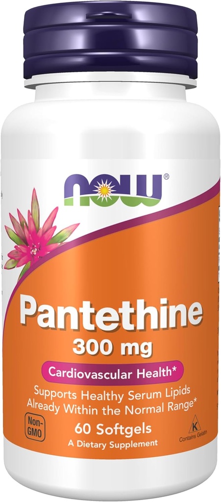 Şimdi Gıdalar Tamamlıyor, Pantethine (Coenzyme A Precursor) 300 mg, Cardiovascular Health*, 60 Softgels
