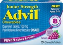 Advil Junior Chewable Ibuprofen Tabletleri, Grape 100 mg, 24 Tabletler Her (Paket 6)