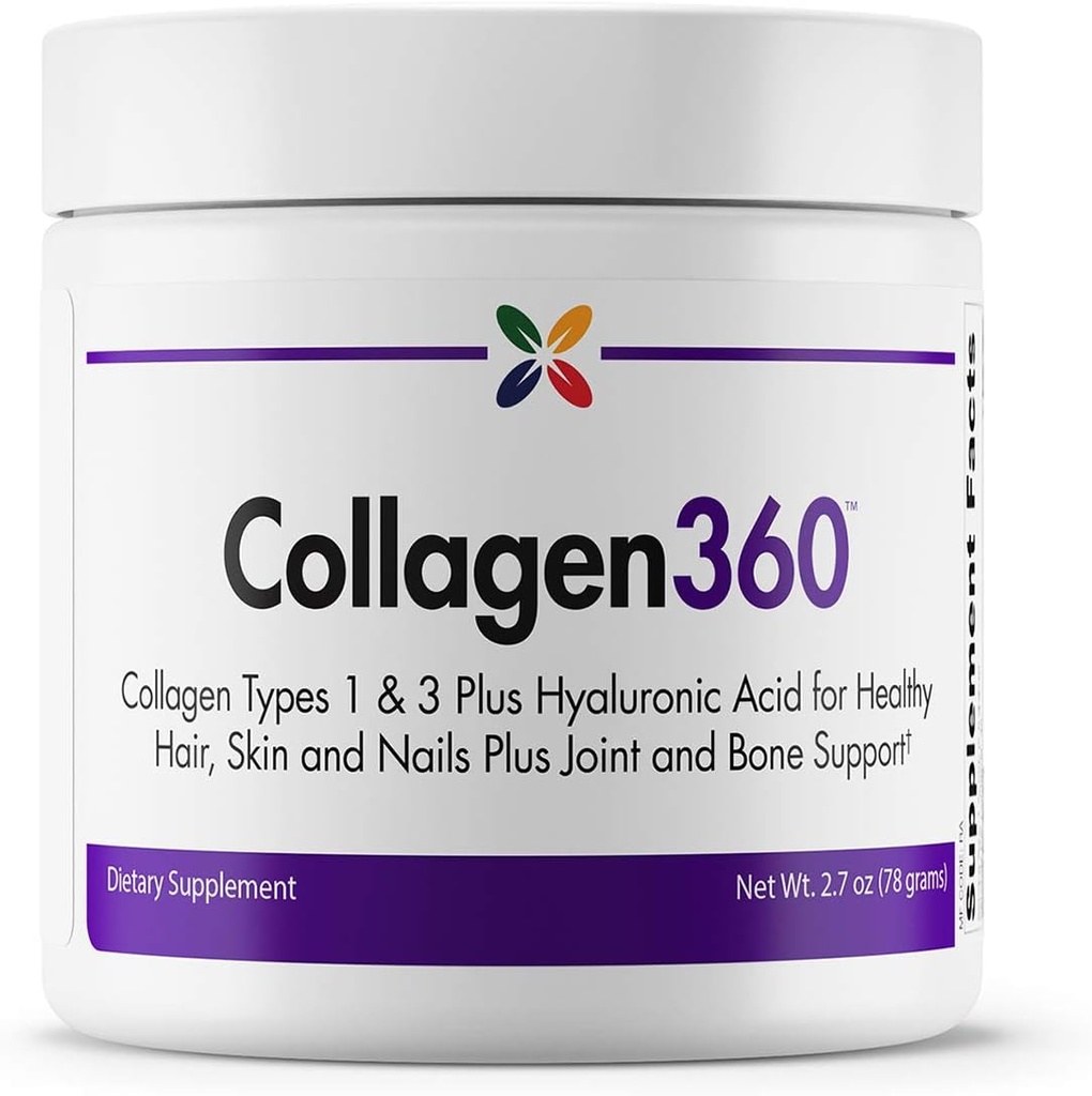 Aging Now – Collagen360 with Hyaluronic Acid - Collagen Nail Toz Sağlıklı Saç, Nails & Skin - Güzel Hatların ve Wrinkles - Toz 2.7 Ounces