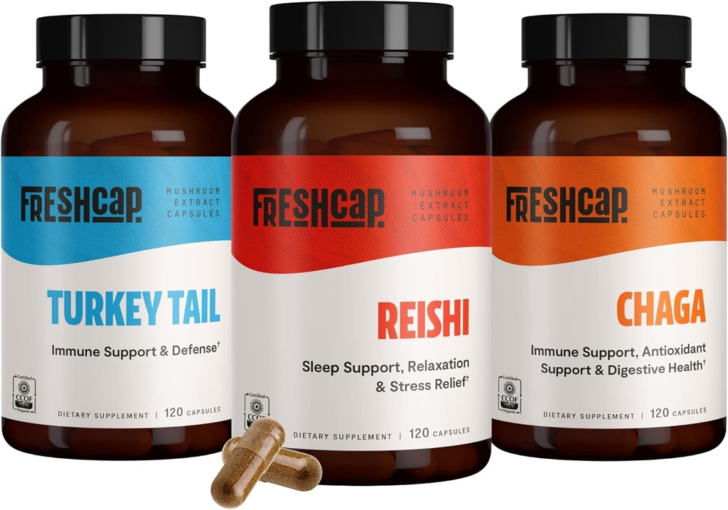 FreshCap Immune Defenders Sche (Reishi, Türkiye Tail, Chaga) Capsules