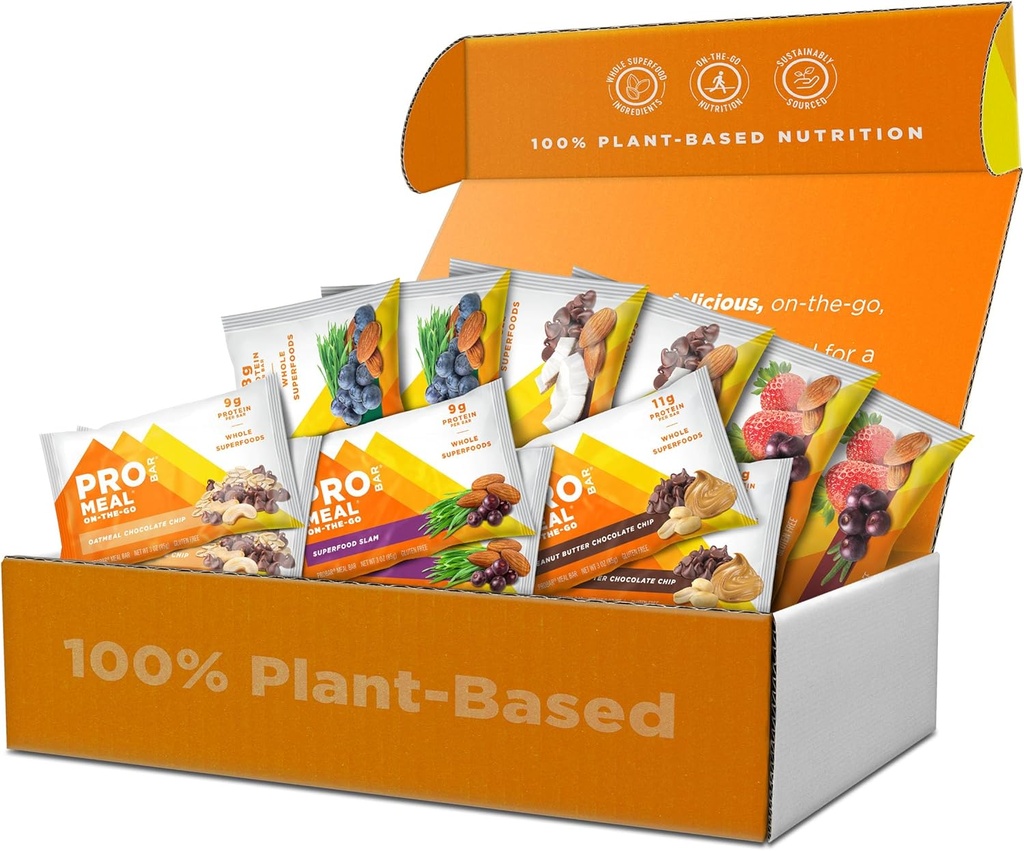 PROBAR – MEAL Bar Fan Favorites Diversity Pack (6 Flavor), Natural Energy, Non-GMO, Gluten-Free, Plant-Based, Whole-Food Materialss (12 Count)