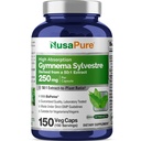 NusaPure Gymnema Sylvestre 50:1 Ekstraksiyon, 250 mg Vegan Caps - 150 Count (Non-GMO, Vegan, Bioperine)