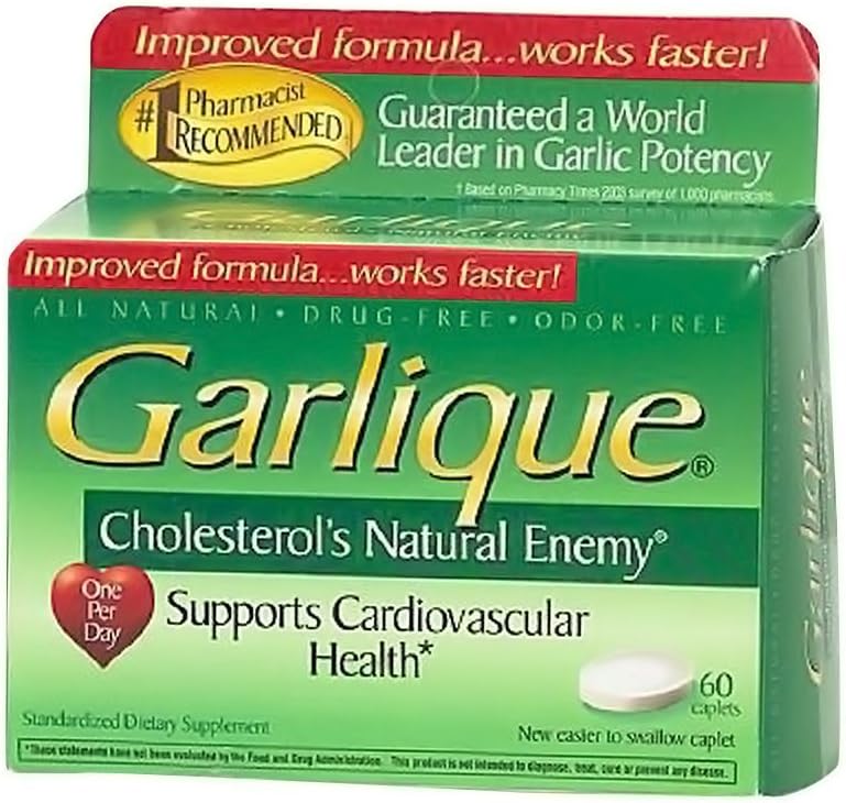 Garlique Cardiovascular Health Diyetary Supplement Caplets, 60 Count
