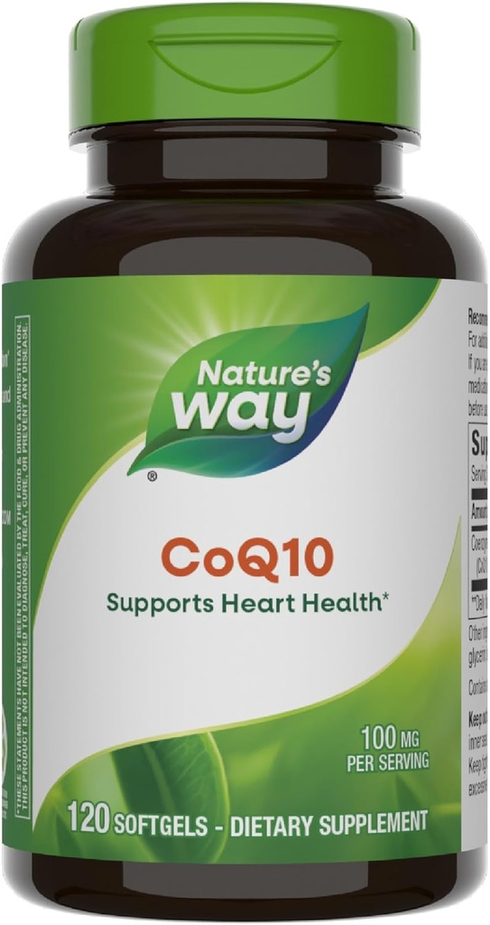 Nature's Way CoQ10 with Ubiquinone, Supports Heart Health*, Supports Cellular Energy Production*, 100 mg per Service, 120 Softgels