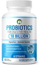 Digestive Health 60 Capsules için Probiyotikler | 10 Milyar CFU Bilimsel olarak Çok Strain Probiyotiki | Men & Women için Prebiyotiklerle Organik Supplements (10 Milyar Probiyotikler)