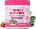 Doğal Antioksitler ve Polifenoller için Reds & Superfoods ile 360 Beslenme Yemekleri, Meyveler ve Veggies ile, Probiyotikler Digestion, Daily Energy - Grab & Cream - 30 Servisler