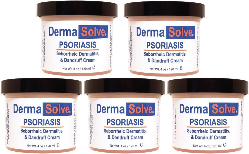 Dermasolve Ψωρίαση, Σμηγματορροϊκή Δερματίτιδα και κρέμα πιτυρίδας Formated to Treating Ichy Skin & Prevent Future Flares to Provide Soothing Moisturizing Relief. (4.0 oz.) 5-Συσκευασία