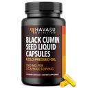 Cold Pressed Black Seed Oil Capsules - 1500 mg Black Cumin Supplement for Immune Function, Digestive Support & General Health - Saç & Skin Superfood - Nigella Sativa - 1 Ay Supply, Unflavored
