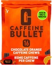 Caffeine Bullet Energy Chews - Chocolate Orange. 16 * 85mg - Faster Kick Than Pills, Gels & Gum. Sport Science for Running, Cycling, Gaming. A Pre Workout Endurance Boost.