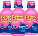 Pepto Bismol Liquid Ultra Nausea, Heartburn, Indigestion, Upset Stomach ve Diarrhea - 5 Symptom Fast Relief, Cherry Flavor 12 oz (Pack of 3)