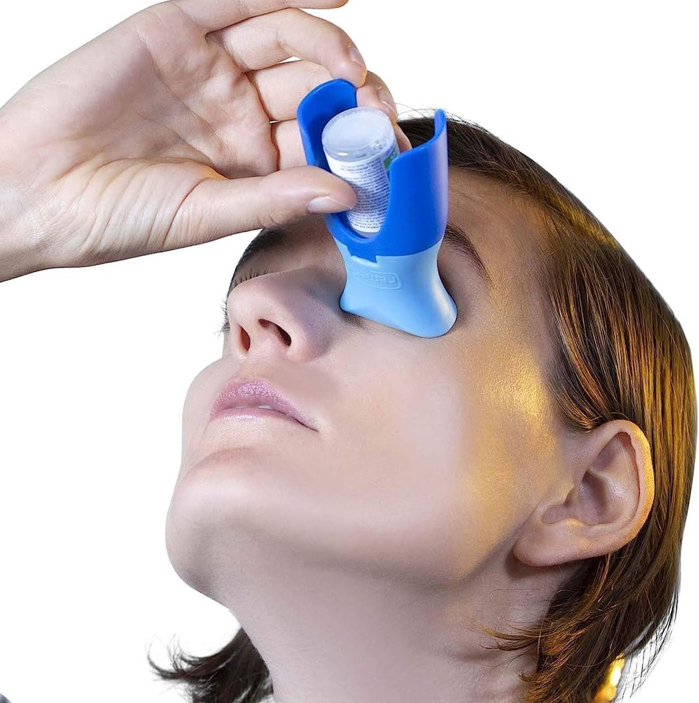 Remedic Eye Drop Silikon adaptörü ile yardımcı olur - Doğru, Seniors ve Caregivers Guide için One-Handed Eye Drop Guide