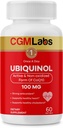 Ubiquinol 100MG Active & Non-O oksited (Redük) CoQ10 Form -Strong antioksidan Diyetsel Supplement, Destekler Sağlık, Sağlıklı Kolesterol - CGM Laboratuvarları tarafından 60 Softgel