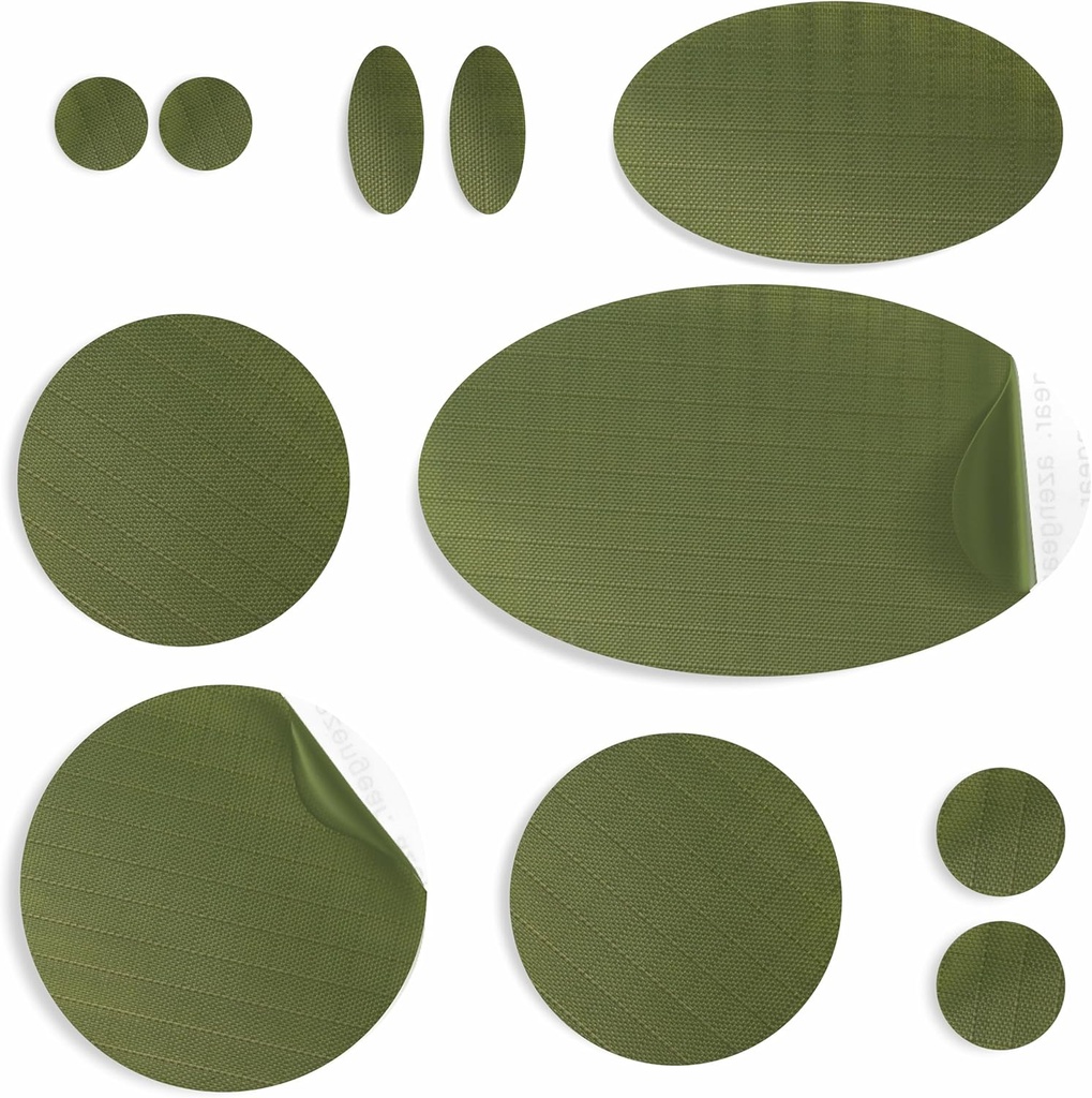 ceketler için birZengear Tamir Patches, Tent, Ayakkabı Toe, Air Mattress, Swings, PVC Gear - Water, Self-Adhesive, Tear-Cold-Heat-Resistant, Down Puffer Coat (11 Adet, Zeytin)