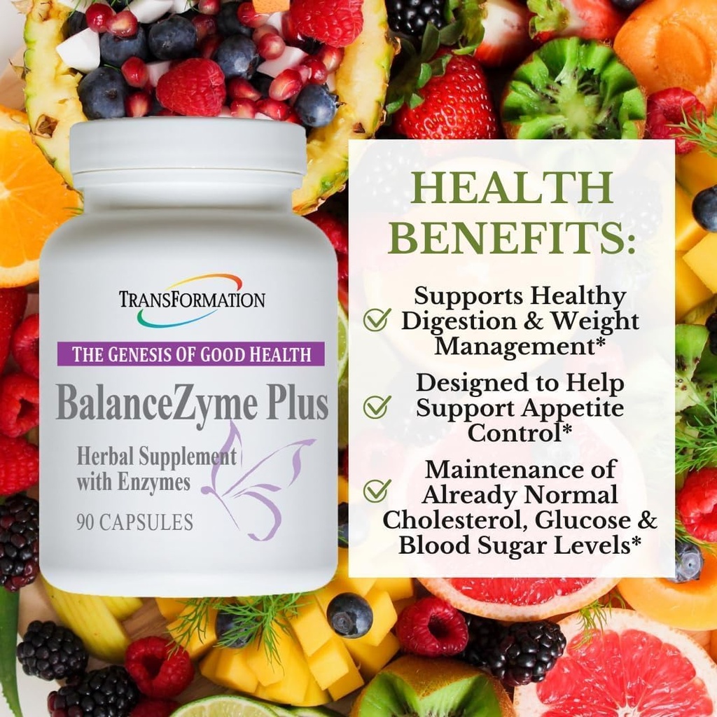 SAĞLIĞI GENESIS OF GOOD SA BalanceZyme Plus for Women & Men, Garcinia Cambogia ve Enzyme, Gut Health, 90 Capsulestion, Gut Health, 90 Capsules
