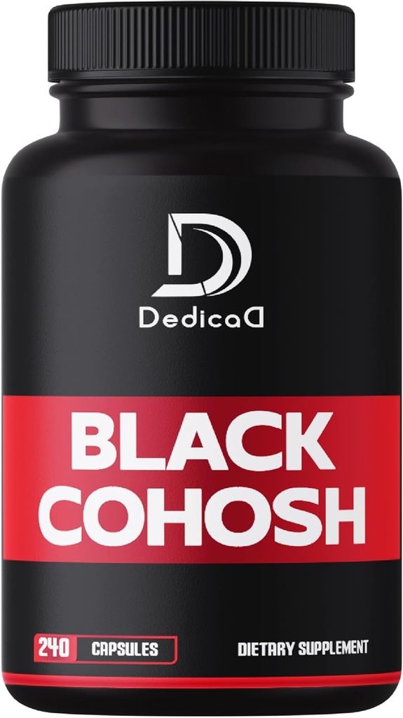 1000mg Μαύρο Cohosh για Εμμηνόπαυση Hot Flashs - 240 κάψουλες για 4-μηνιαία προμήθεια - Υποστήριξη για τη διαχείριση του σώματος, την υγεία των γυναικών & ανοσοποιητικό σύστημα