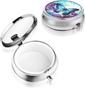Sibba Portable Medicine Pill Case, Travel Multi-Functional Moisture Kanıt Pill Box for Purse & Pocket, Cute Metal Medicine Pill Organizer Box for Vitamins, Fish Oil & Supplements (Butterfly)