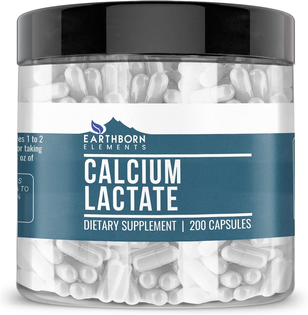 Earthborn Elements Calcium Lactate (200 Capsules) Calcium Supplement
