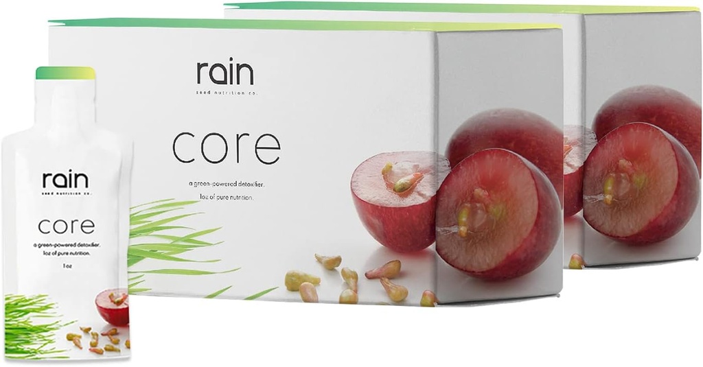 Rain - CORE Super Green συμπλήρωμα - Nutrient-Packed Daily Greens in Easy-Sip Pouch - 1oz Per Serving - Convenient 2 Boxes (60 Count)