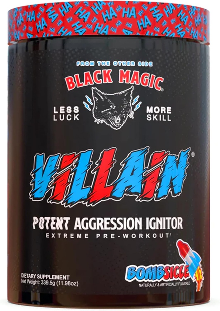 Black Magic Supply Villain High-Stim Nootropic Pre-Workout - Beta-Alanine, L-Tyrosine, & Caffeine - Pump & Focus - 25 Servisler (Bombsicle)