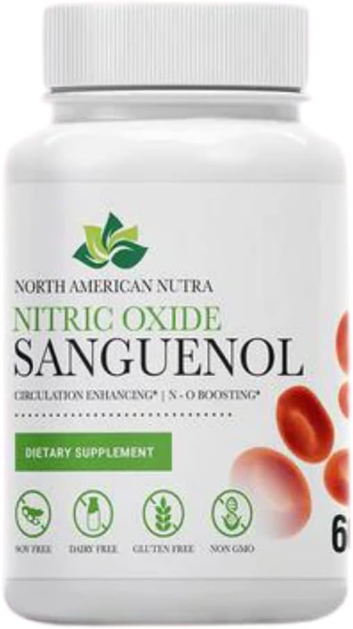 Nitrik Çimento Sanguenol | Nitrik Oksit Supplement | L-Citrulline 800 mg, Spectra 100 mg, L-Glutathione 80 mg & Resveratrol 30 mg |Depres Circulation, Heart Health, Blood Pressure | 60