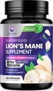 Lions Mane Mushroom Capsules 10.000mg - Lion's Mane Supplement Capsules for Memory and Focus Support, Brain, Immune Health Support, Vegan, ABD'de Şişelenmiş, Lions Mane Mushroom Toz Ekstraksiyon, 120 Kont