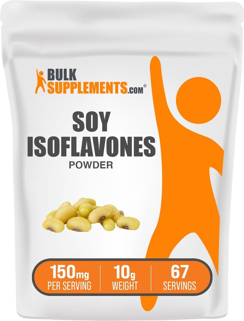 BulkSupplements.com Soy Isoflavones Toz - Soy Isoflavones 150 mg, Kadınlar için Isoflavones Supplement - Bone Support, Pure & Gluten Free - 150 mg per Service, 10g (0.35 oz)