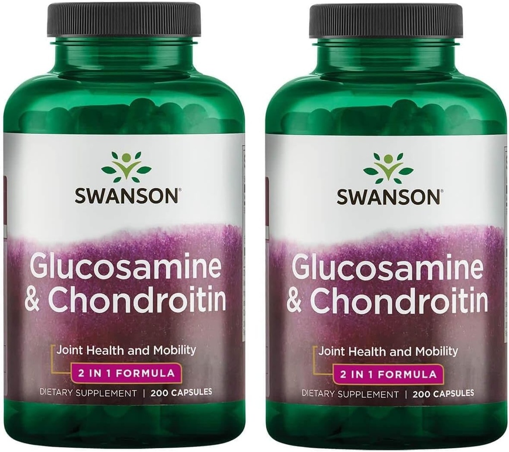 Swanson Glucosamin & Chondroitin Combo 500/250 Milligrams 200 Capsules (2 Pack)