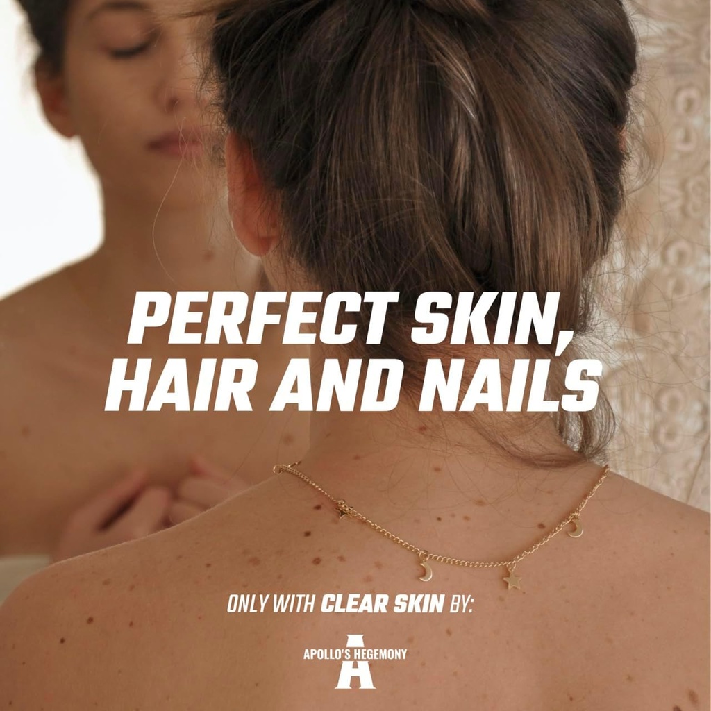 APOLLO'S HEGEMONY Clear Skin - 180 κάψουλες Vegan - Βιταμίνη B5 200mg (παντοθενικό οξύ) και Acetyl-L-καρνιτίνη 70mg, Anti-Acne, Enhanced Skin Health, Vitamin B5 συμπλήρωμα