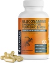 Bronson Glucosamine Chondroitin Turmeric & MSM Gelişmiş Ortak & Kartilage Formula, Sağlıklı Ortaklar, Hareketlilik ve Cartilage - Non-GMO, 60 Capsules