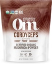OM Mushroom Cordyceps Toz 7.05 oz (100 Hizmet) - Organik, Vegan, Non-GMO, Gluten-Free – Enerji, Stamina & Endurance Support - Spor için Adaptojenik Superfood, Performans, Smoothies & Tea