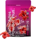 PowderVitamin Electrolytes Powder Plus (100 μερίδες) Μαύρο Τσάι Hibiscus Electrolyte Powder Keto, Χωρίς ζάχαρη, Pink Αλάτι Ιμαλαΐων,1000mg Κάλιο,120mg Ασβέστιο,120mg Μαγνήσιο, Σκόνη Ενυδάτωσης