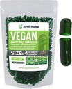 XPRS Nutra Boyutu 4 Boş Kapsüller - 100 Kont Küçük Boş Vegan Capsules - DIY Sebze Kapsülü - Tamamlanabilir Do-Kendi Veggie Pill Caps for Supplements (Forest Green)